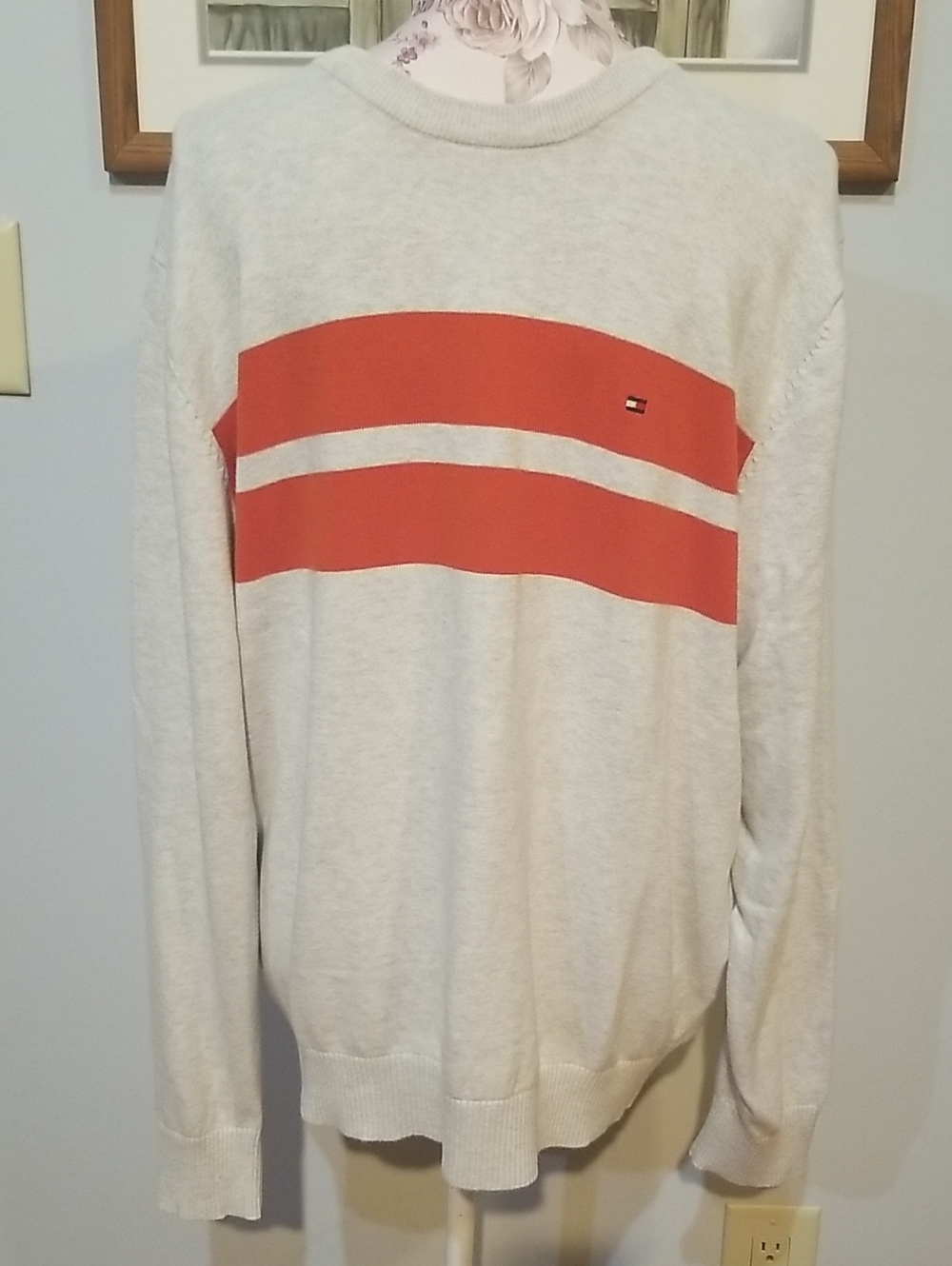 Tommy Hilfiger Gray & Orange Sweater